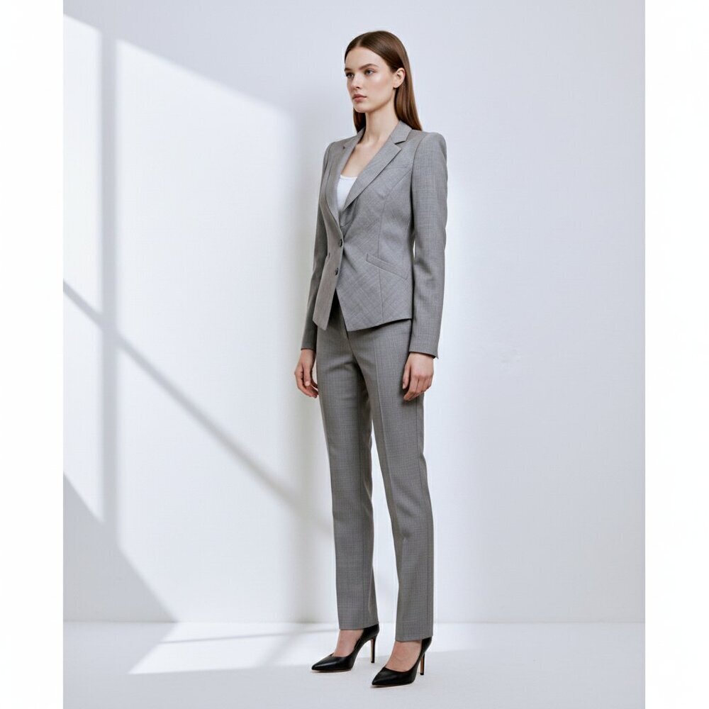 Ted‎ Baker Wool Blend Career Preppy Blazer Jacket Gray Women 4